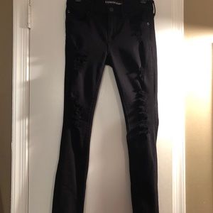 Express black ripped legging/jean mid rise